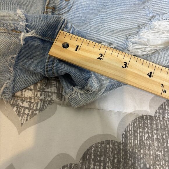 Abercrombie & Fitch a&f Annie High Rise Denim Shorts 26/2 Cuffed Light Wash - Picture 9 of 9